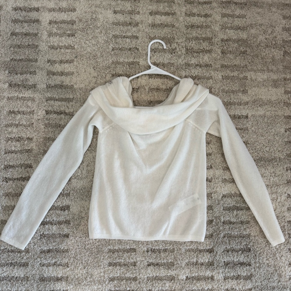 Cozy Cream Sweater Off The Shoulder